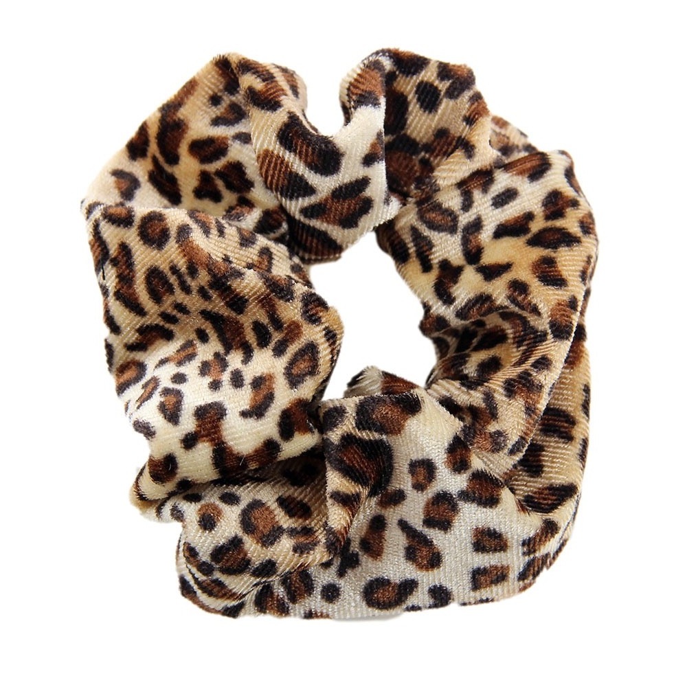 Women's Animal Style Leopard Print Hair Scrunchies Cheetah Scrunchie Leopard Hair Ties Elastic Bobbles Leopard Velvet Scrunchies