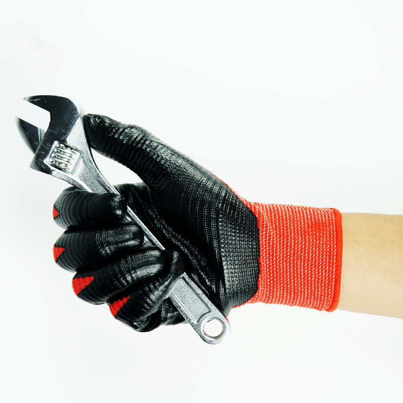 Multipurpose Use Chemical Oil Resistant Nitrile Coating Gloves For Mechanic Automotive Work