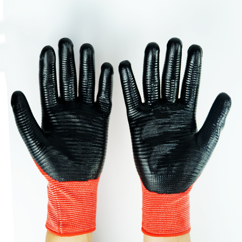 Multipurpose Use Chemical Oil Resistant Nitrile Coating Gloves For Mechanic Automotive Work