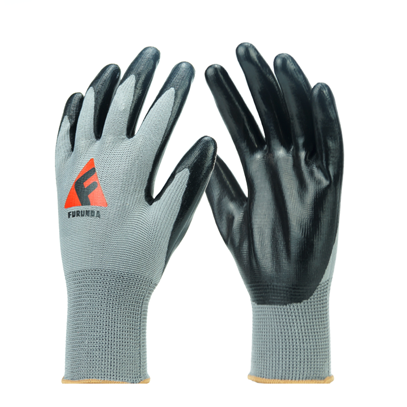 Multipurpose Use Chemical Oil Resistant Nitrile Coating Gloves For Mechanic Automotive Work