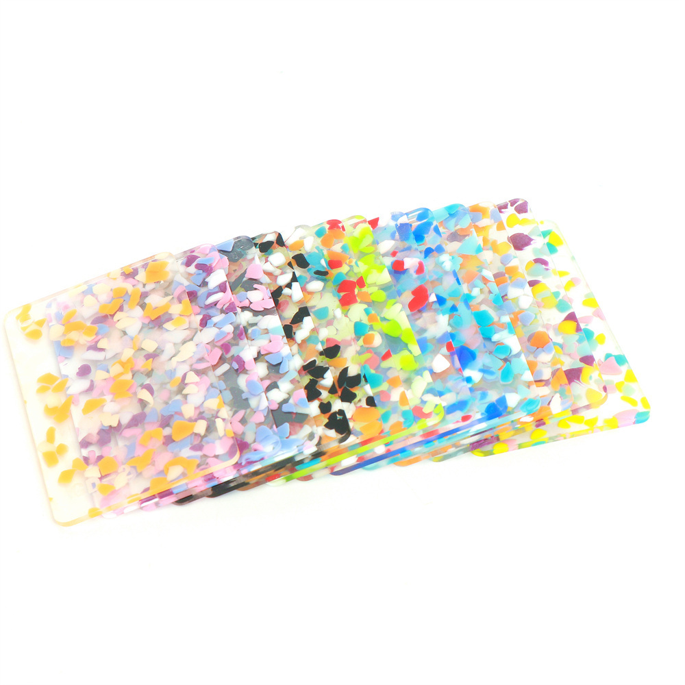 Zhanyu 3mm Cast Glitter Acrylic Sheet For Laser Cutting 1050*2050 mm Virgin Acrylic Sheet Colourful Glitters