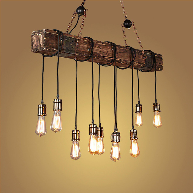 American Retro Loft Chandeliers Creative Personality Wooden Boat Art Deco Pendant Light Country Style Led Indoor Lighting