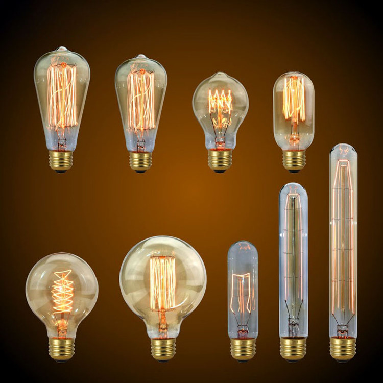 Tungsten filament lamp incandescent bulbs T10 / t185 / T225 / A19 / st58 / st64 / g80 / g95 / T45 Led filament lamp