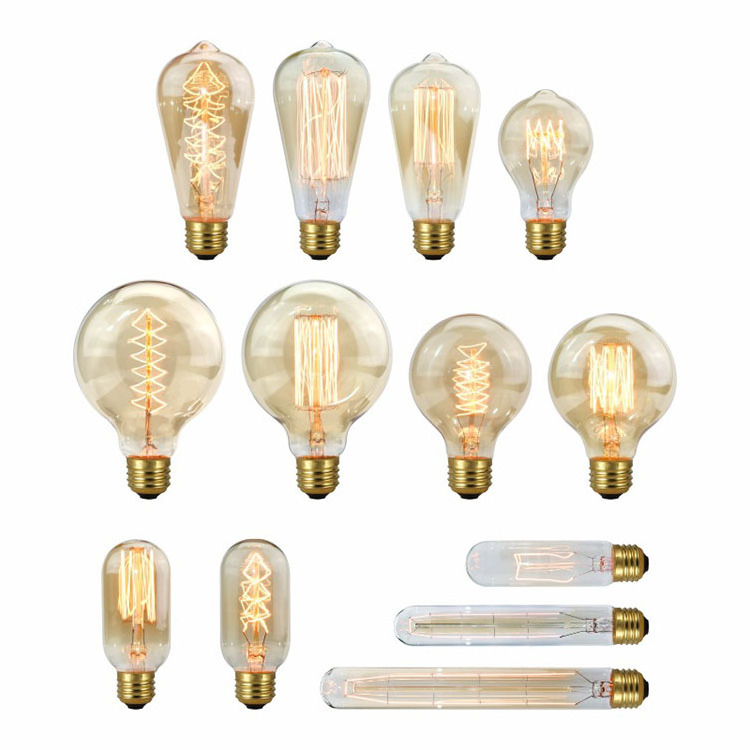 Tungsten filament lamp incandescent bulbs T10 / t185 / T225 / A19 / st58 / st64 / g80 / g95 / T45 Led filament lamp