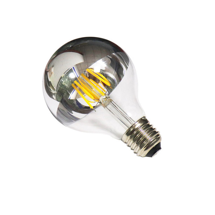 A19 sliver top 220V led 4W 6W filament lamp copper nickel plated E27 screw Edison bulb Incandescent light bulbs