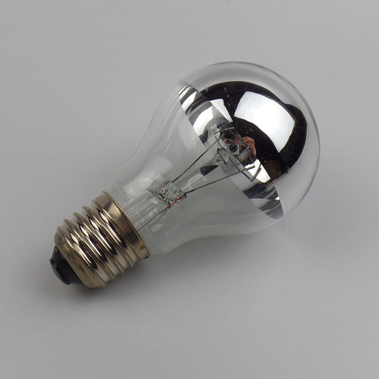 Half Silver Reflective G45 G80  A60 A50 A15 Half mirror bowl LED filament bulb E27 E14 3watt 85-265V B22