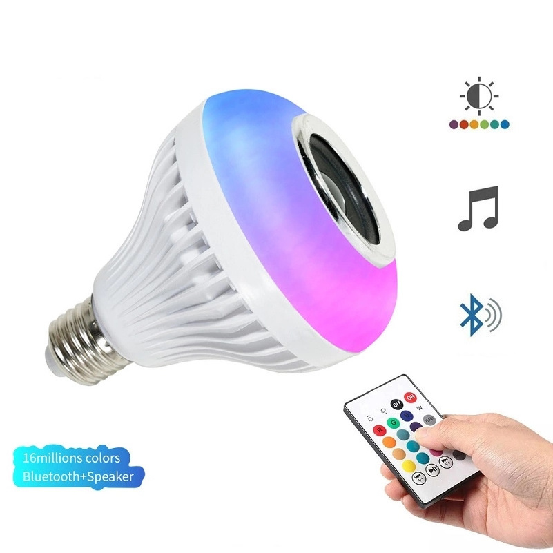 Color changing led music bulb e27 light 3.0 music playing + RGB  smart led light bulb with 24keys Remote