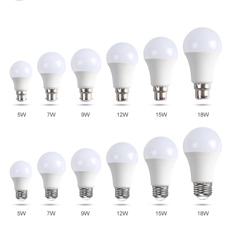 Best selling indoor lighting 220V china led bulb  A60 A55 A50  3 5 7 9 12 15 20 watt led bulb light E27 B22 2700-9000K