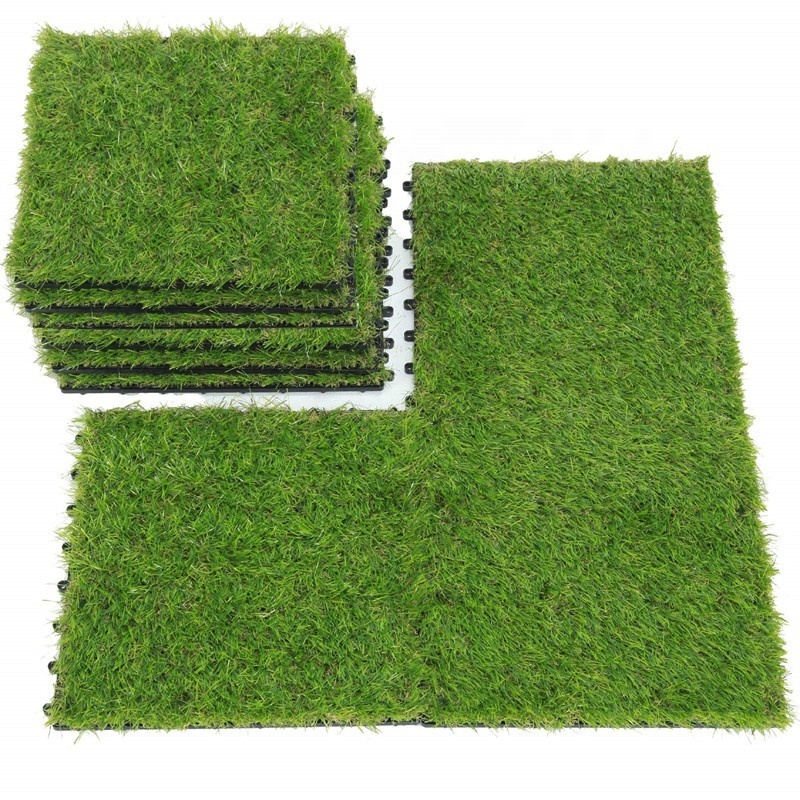 Hot Sales Artificial Grass DIY Tile Outdoor Artificial Grass DIY Tile Football field kindergarten playground balcony artificial