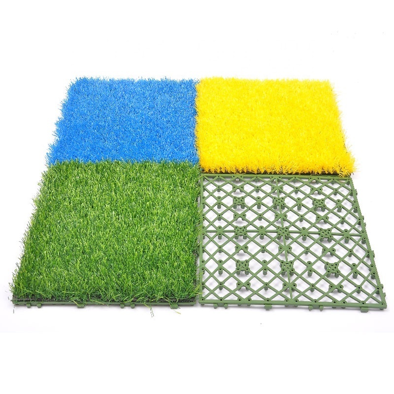 Hot Sales Artificial Grass DIY Tile Outdoor Artificial Grass DIY Tile Football field kindergarten playground balcony artificial