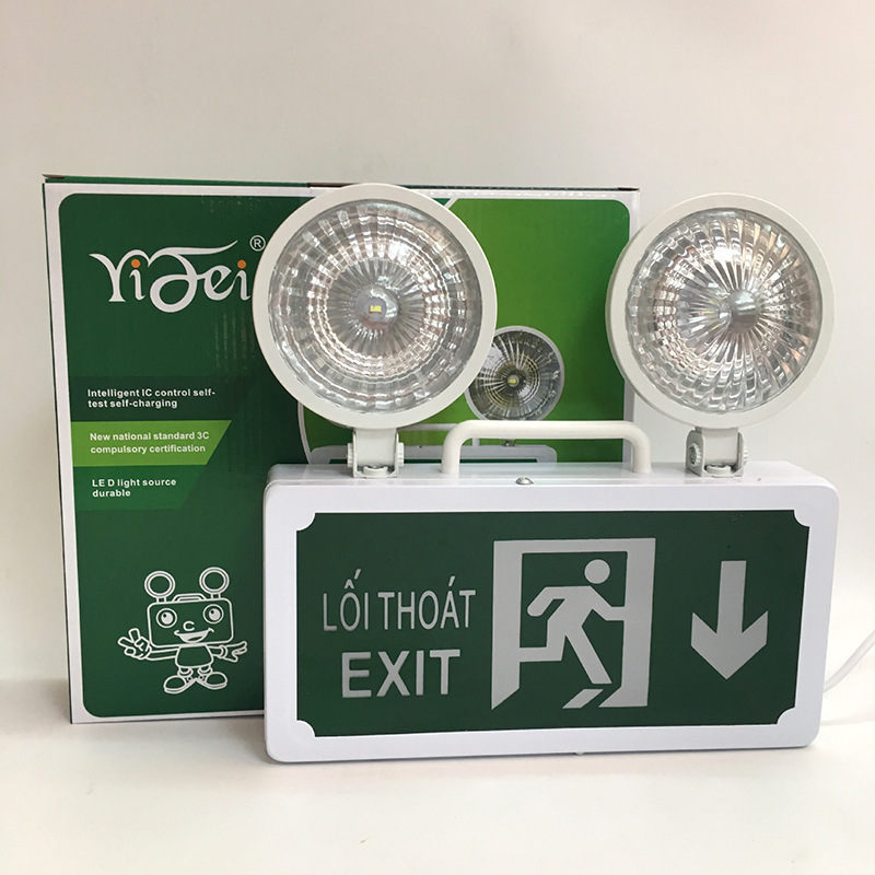 Professional lighting indoor rechargeable corridor lights led emergency exit sign light Double head emergency charging lamp