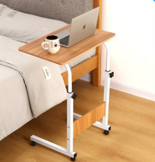 Bed beside table adjustable height computer desk lifting laptop table with wheels Folding computer desk Bed computer desk