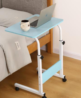 Bed beside table adjustable height computer desk lifting laptop table with wheels Folding computer desk Bed computer desk