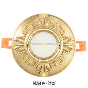 7W 9W 12W Resin European Downlight European style downlight rose flower shape spotlight golden retro ceiling light