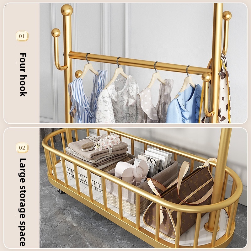 Coat hanger Floor-to-ceiling bedroom coat rack Removable coat rack at head and end of bed