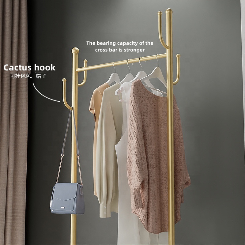 Wheeled Removable Coat Rack Bedroom floor Hanger Light Luxury Home Living Room Clothes Storage Shelf