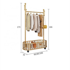 Wheeled Removable Coat Rack Bedroom floor Hanger Light Luxury Home Living Room Clothes Storage Shelf