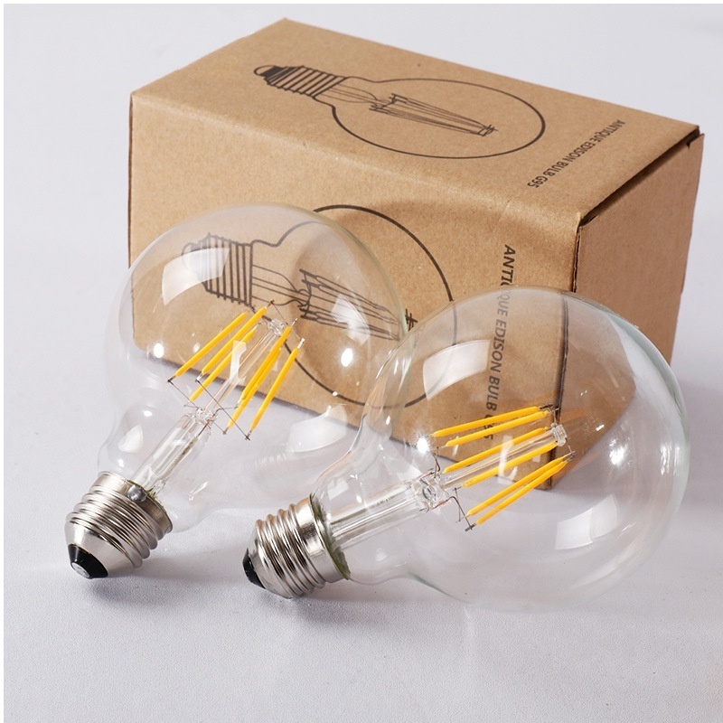 A19 T30 ST64 G80 G95 G125 hotel decorative light bulbs LED Filament Bulb 10W Edison Light Bulb With LED Soft Filament Edison Lam