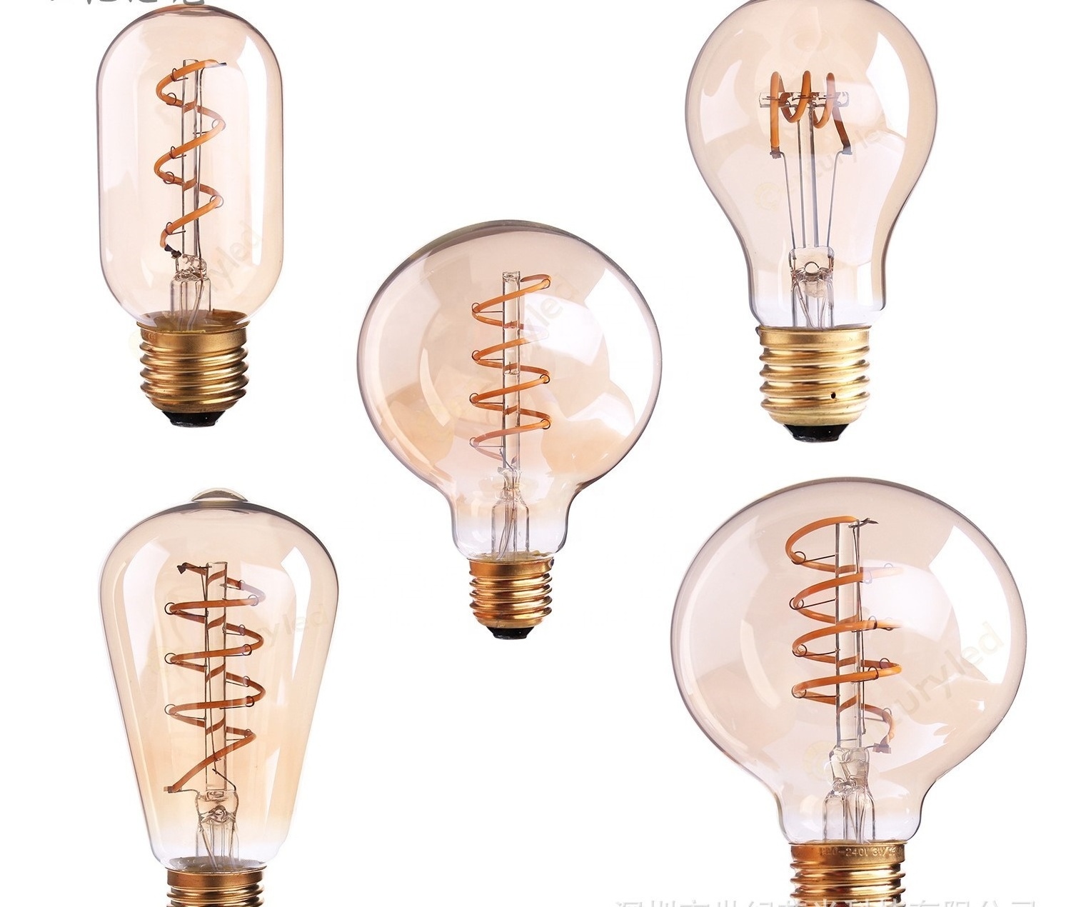 A19 T30 ST64 G80 G95 G125 hotel decorative light bulbs LED Filament Bulb 10W Edison Light Bulb With LED Soft Filament Edison Lam