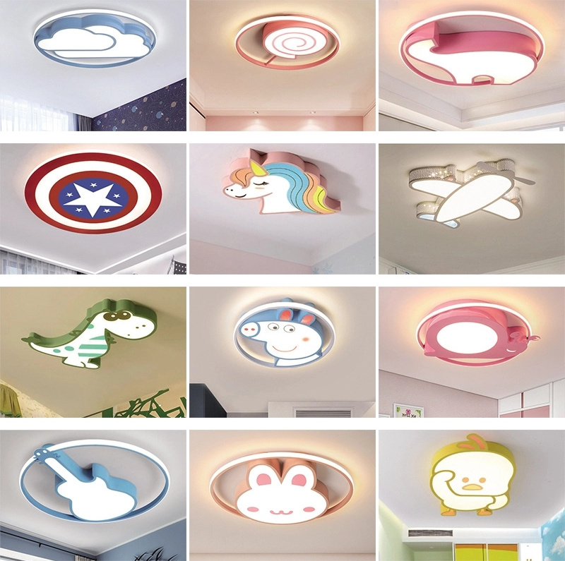 Household Children Bedroom Super Bright Led Ceiling Light Fixture Doraemon model Led moon star lamp  Cartoon animal ceiling lamp