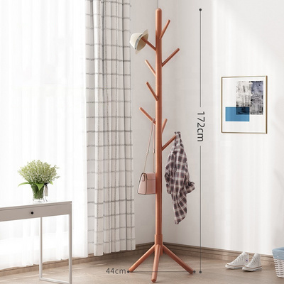 Solid Wood Coat Rack Simple Modern Hanger Floor Simple Clothes Rack Bedroom Organizer Living Room Storage Rack