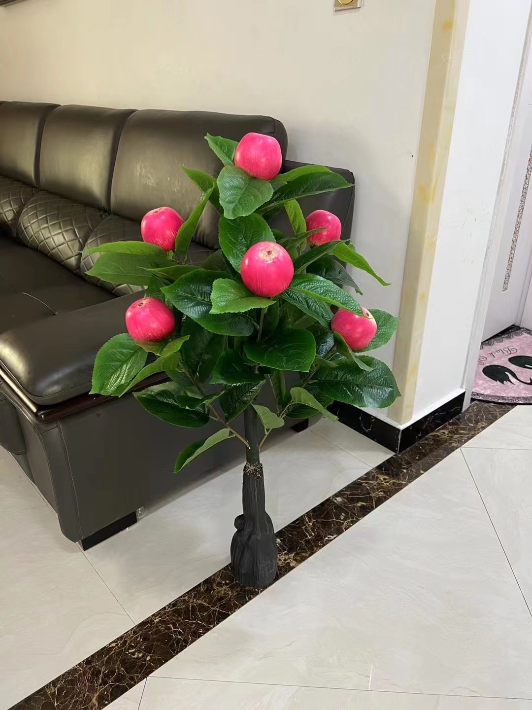 artificial cherry potted plant Simulation Artificial Plant Faux Lemon Tree with Fruits in Pot for Indoor Simulation apple orange