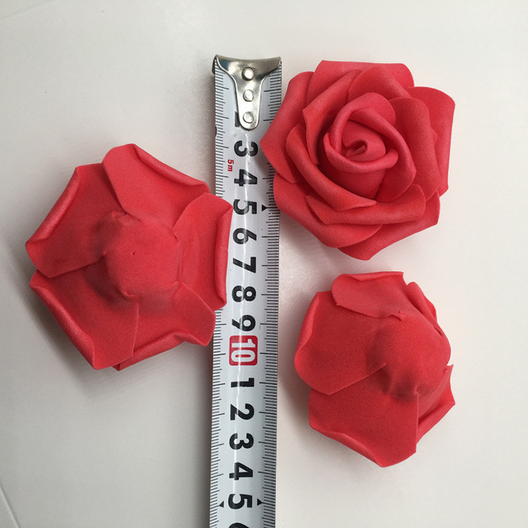 Artificial Flower PU Material Single Rose Shape Flower for Wedding Decoration Handmade foam rose head Pu rose