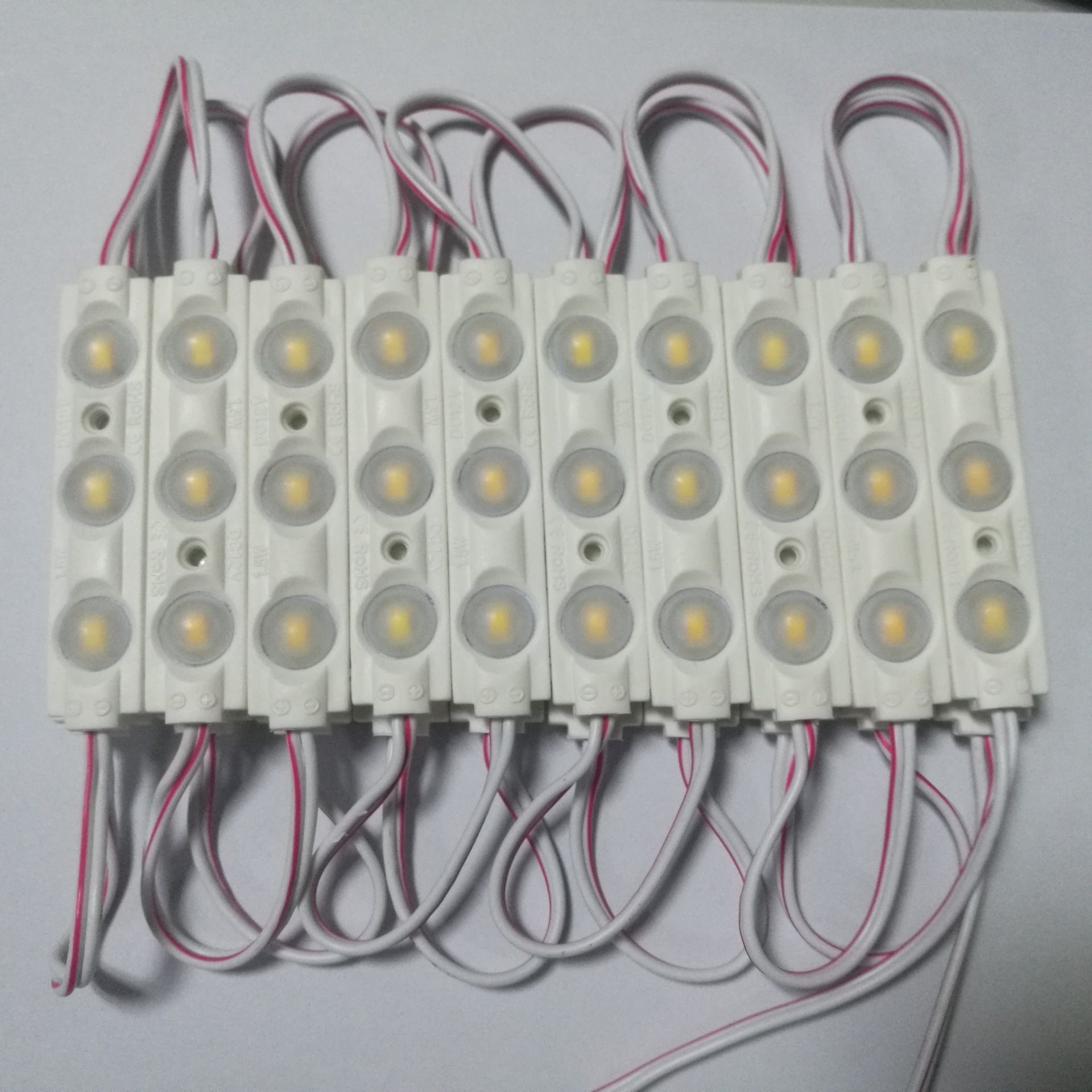 10PCS/Lot LED Module 5054 3 LED DC12V Waterproof Advertisement Design LED Modules White Color Super Bright Lighting COB 2835