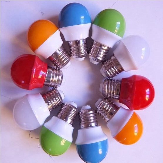 Colored Bulbs LED 1W E27 G45 Lighting Bulbs for Halloween Bedroom  Christmas day led bulb C35 C37 Strawberry light  C9