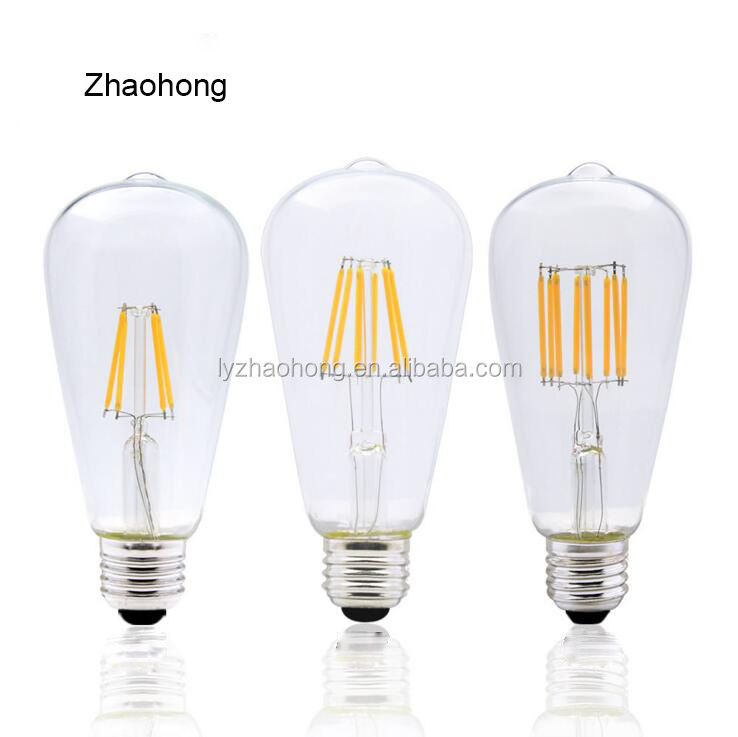 LED bulb light 4W/6W/8W indoor lamp led lighting bulb Led filament lamp C35 ST64 A60 LED Edison bulb  Candle filament lamp bulb