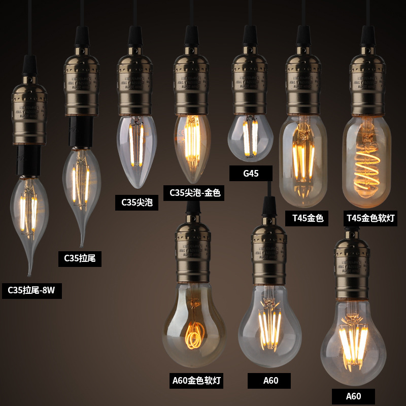 Dimmable LED Filament Bulb  B22 Vintage Edison Bulbs Antique Edison style light bulb C35 ST64 A19 G80 G95