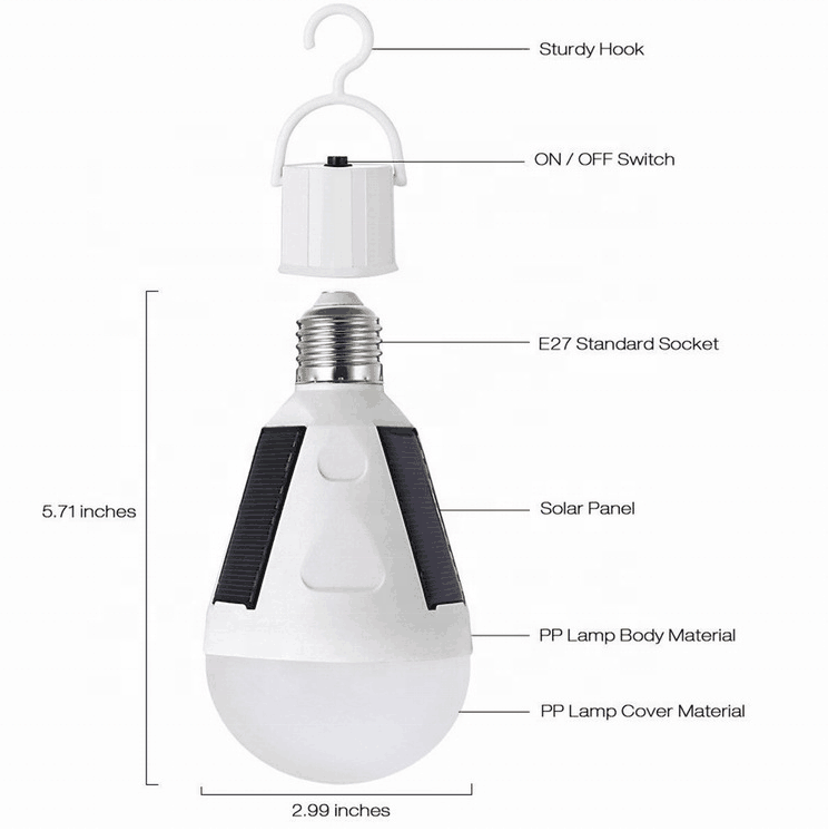 New LED solar charging bulb Outdoor emergency bulb 7 WATT emergency bulb. Outdoor solar emergency lamp