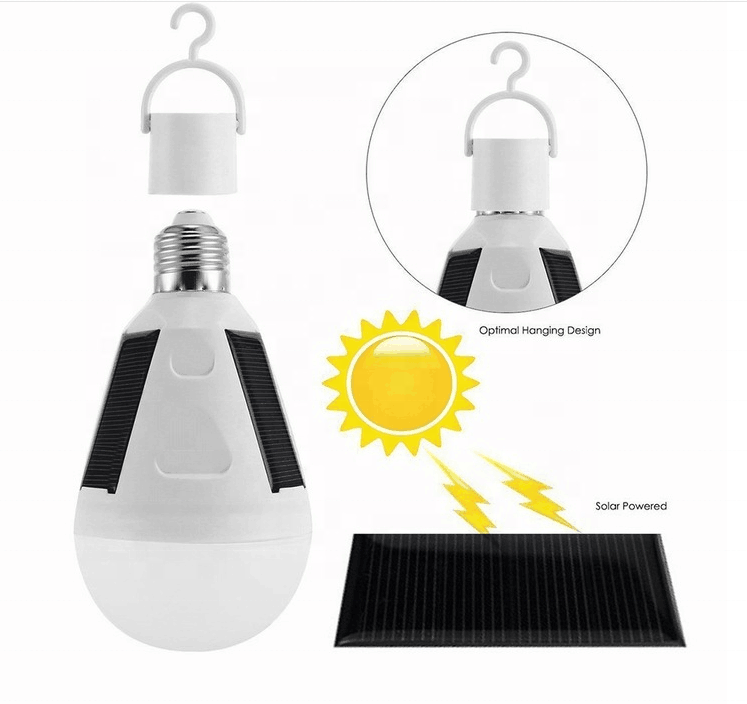 New LED solar charging bulb Outdoor emergency bulb 7 WATT emergency bulb. Outdoor solar emergency lamp