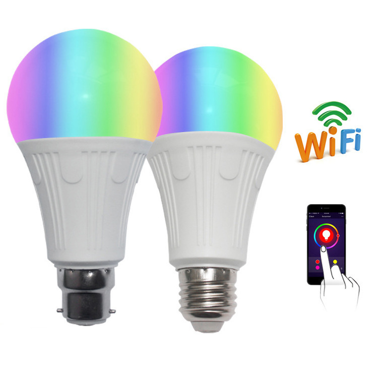 Wifi smart bulb Alexa Google home voice control bulb dimming smart home bulb RGB Tuya App A70 A21 10w RGBWW RGBCCT WIFI Smart