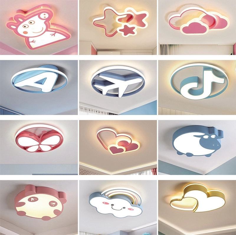 Contemporary children's bedroom ceiling lamps modern room child led ceiling lights Led moon star lamp Cartoon animal ceiling