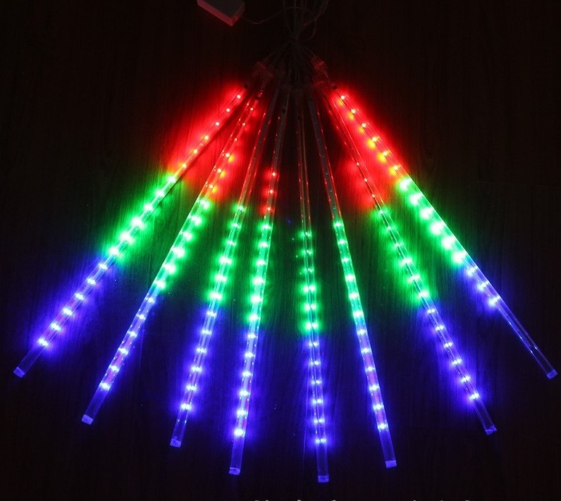 30CM 8 Tube 144LEDs LED Falling Rain Lights Snowfall Christmas Light LED String Lights for Holiday Decoration meteor shower lamp