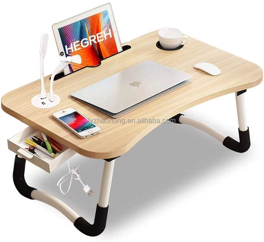 60X40CM Laptop computer desk bed with desk lazy student dormitory simple folding table bedside height adjustable computer desk