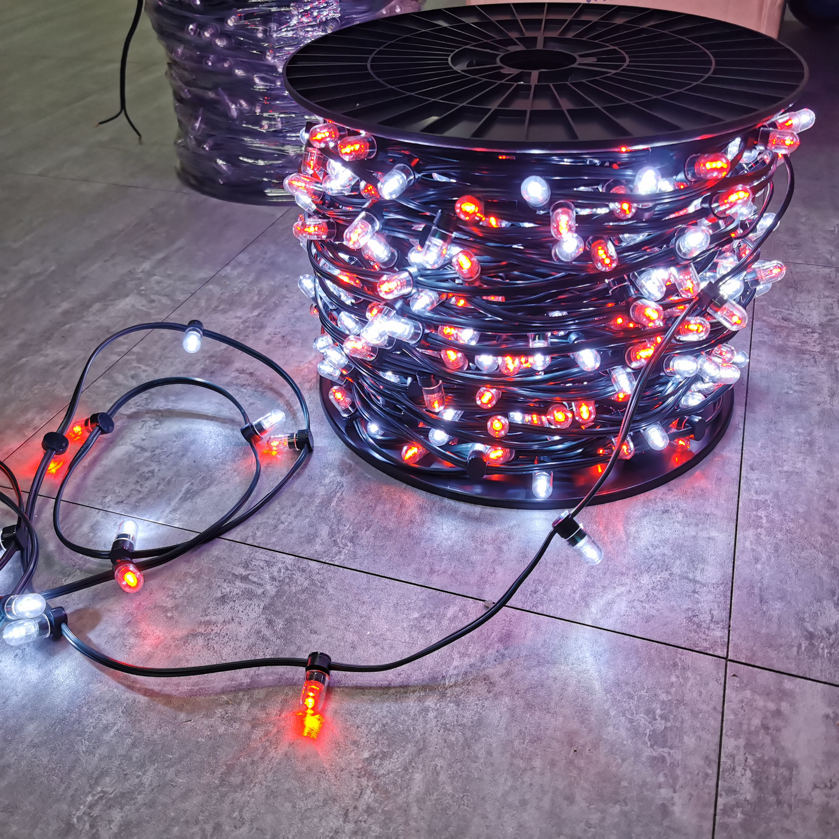 Colorful 666 bulbs belt 100m led clip string lights 12v Led Festival Lights spool outdoor light string crystal clip 50M