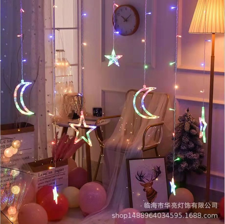 3.5M LED Star Moon String Lights Gypsophila heart-shaped snowflake lamp Energy-saving pine cone small lantern