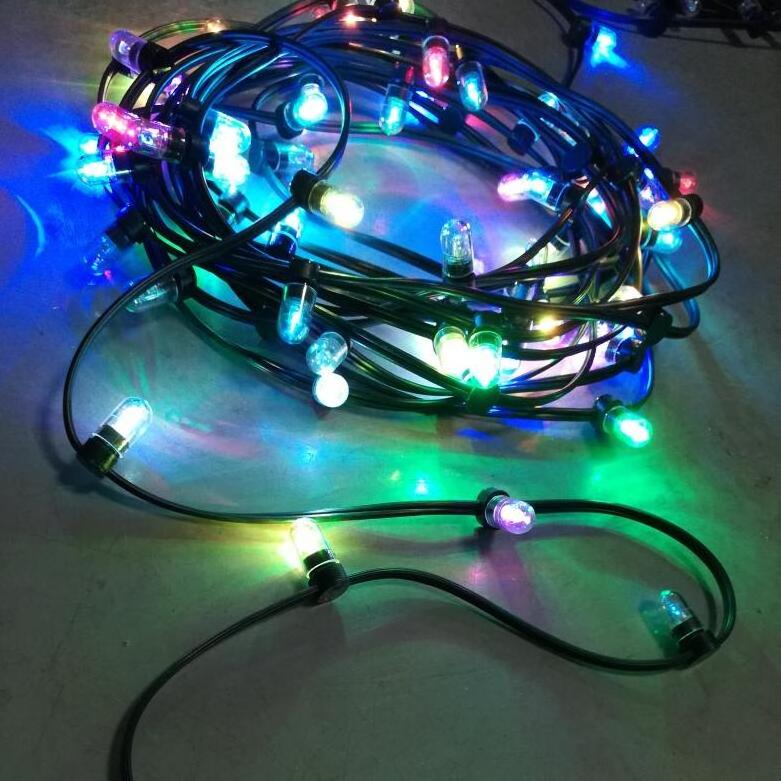 Colorful 666 bulbs belt 100m led clip string lights 12v Led Festival Lights spool outdoor light string crystal clip 50M