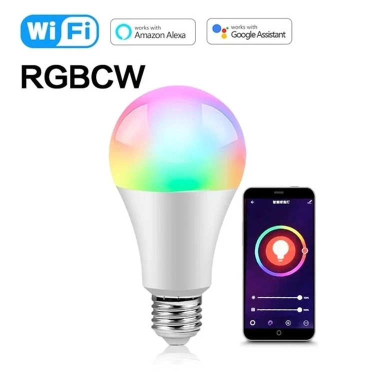 Lampadas Led Alexa G45 4W RGB+CCT(2700 6000k) Smart LED Lights Bulb  Tuya App A70 A21 10w RGBWW RGBCCT WIFI Smart Bulb