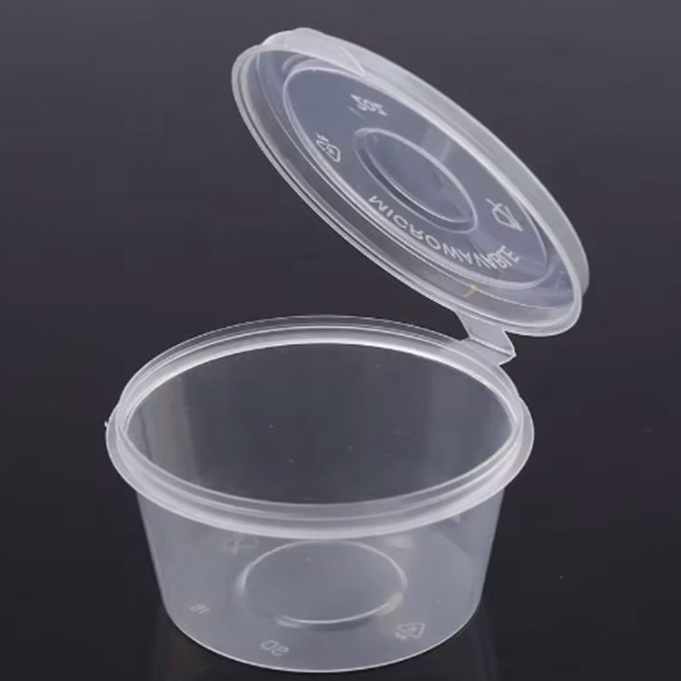 Pp Plastic Disposable Sauce Containers Transparent Sauce Cups With Lids For Dipping Food