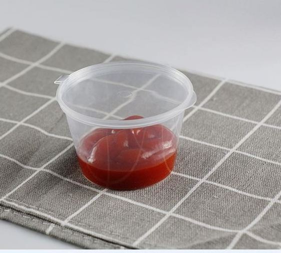 1oz PP plastic disposable sauce containers transparent sauce cups with lids for dipping food