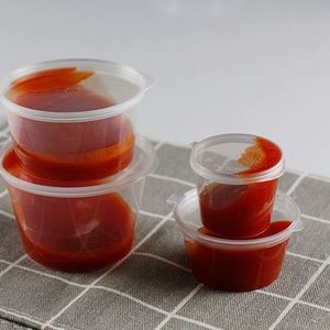 1oz PP plastic disposable sauce containers transparent sauce cups with lids for dipping food