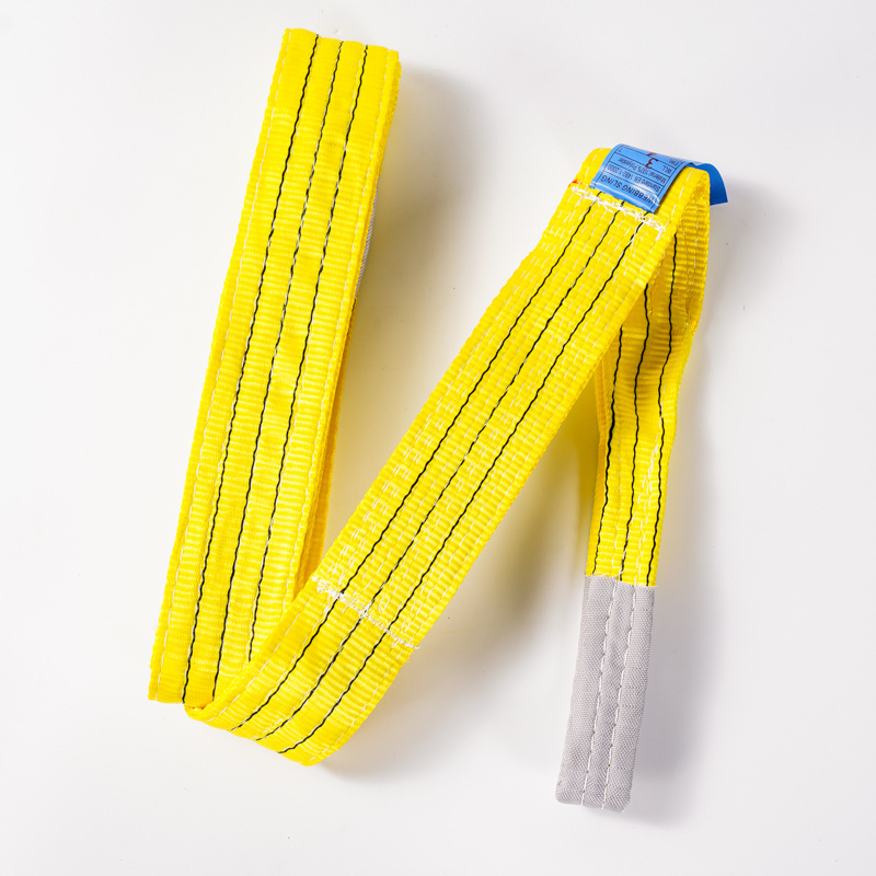 Flexible Lifting Traction Straps Yellow Flat Webbing Slings for Crane or Light Truck