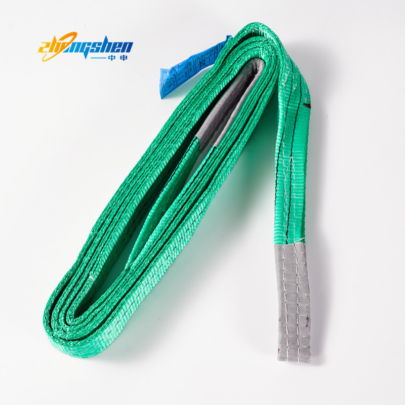 3ton 5ton 10ton 12ton heavy duty round polyester cargo crane lift webbing sling belt flat lifting sling