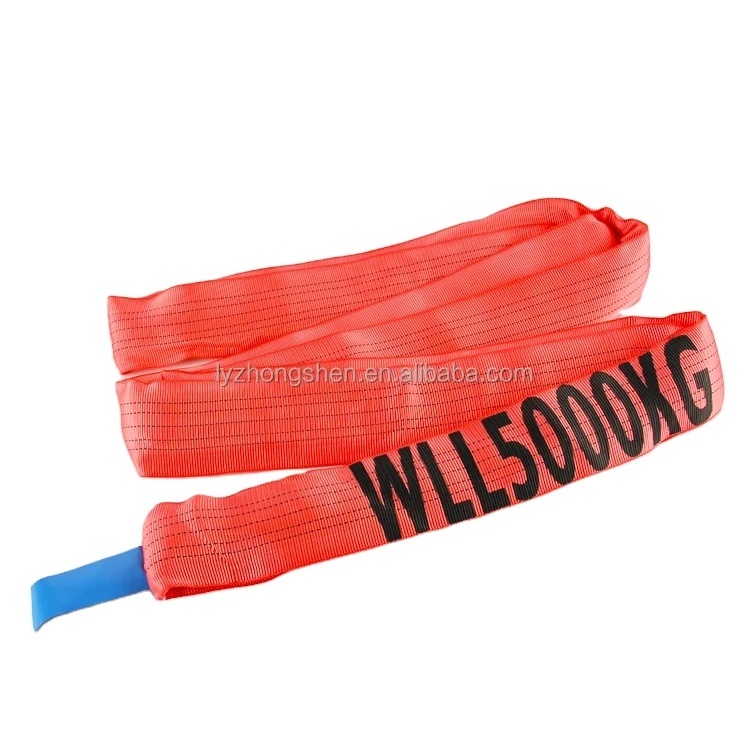 100% polyester  round Webbing Slings Crane Sling  eye to eyes soft lifting slings