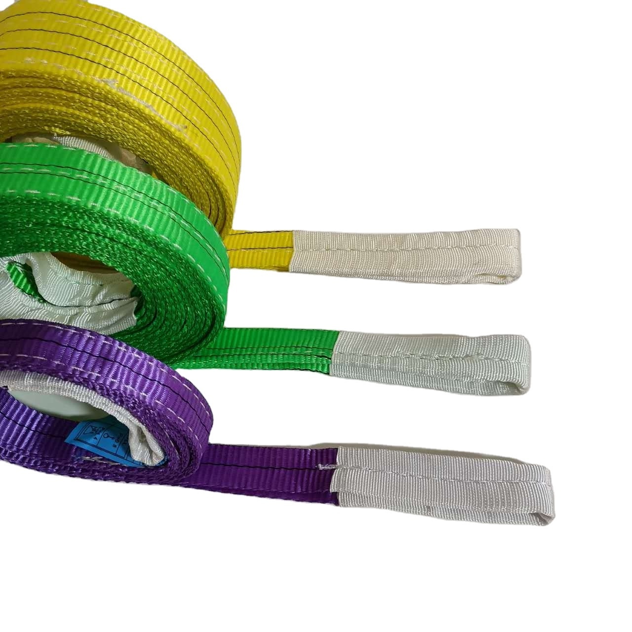 Hot selling 1Ton Polyester Lifting Webbing flat Sling Belt for Crane Lifting with safety factor  4:1 5:1 6:1