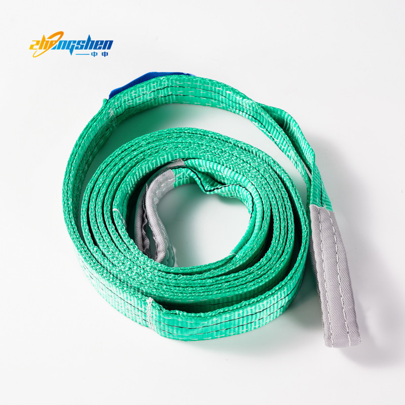 3ton 5ton 10ton 12ton heavy duty round polyester cargo crane lift webbing sling belt flat lifting sling