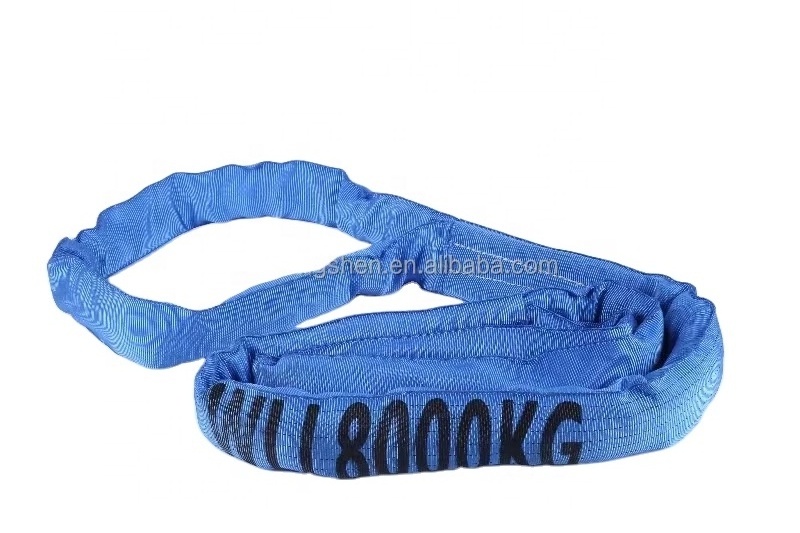 100% polyester  round Webbing Slings Crane Sling  eye to eyes soft lifting slings